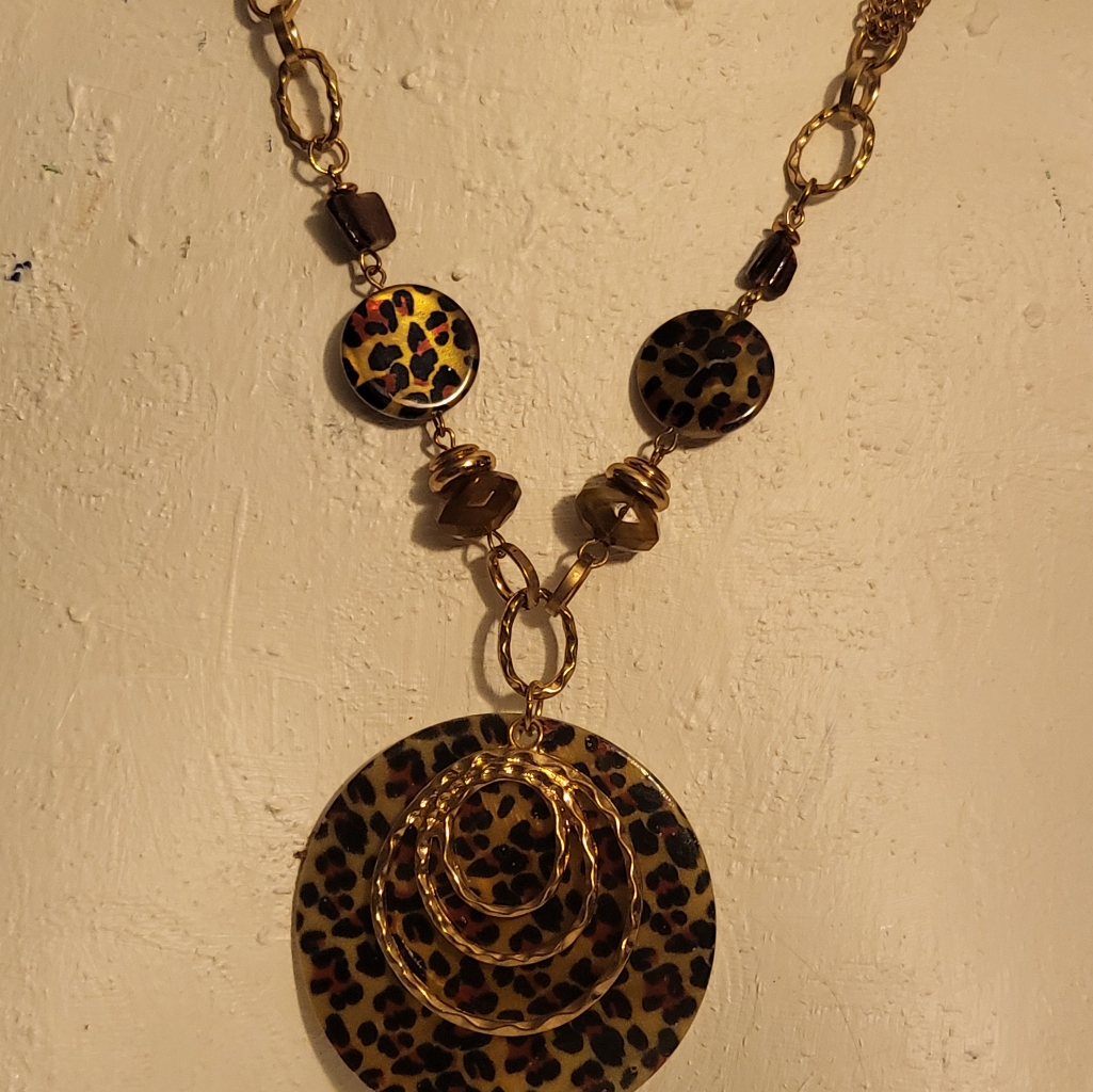 Nwt Leopard Print Gold Necklaceby Kim Rogers